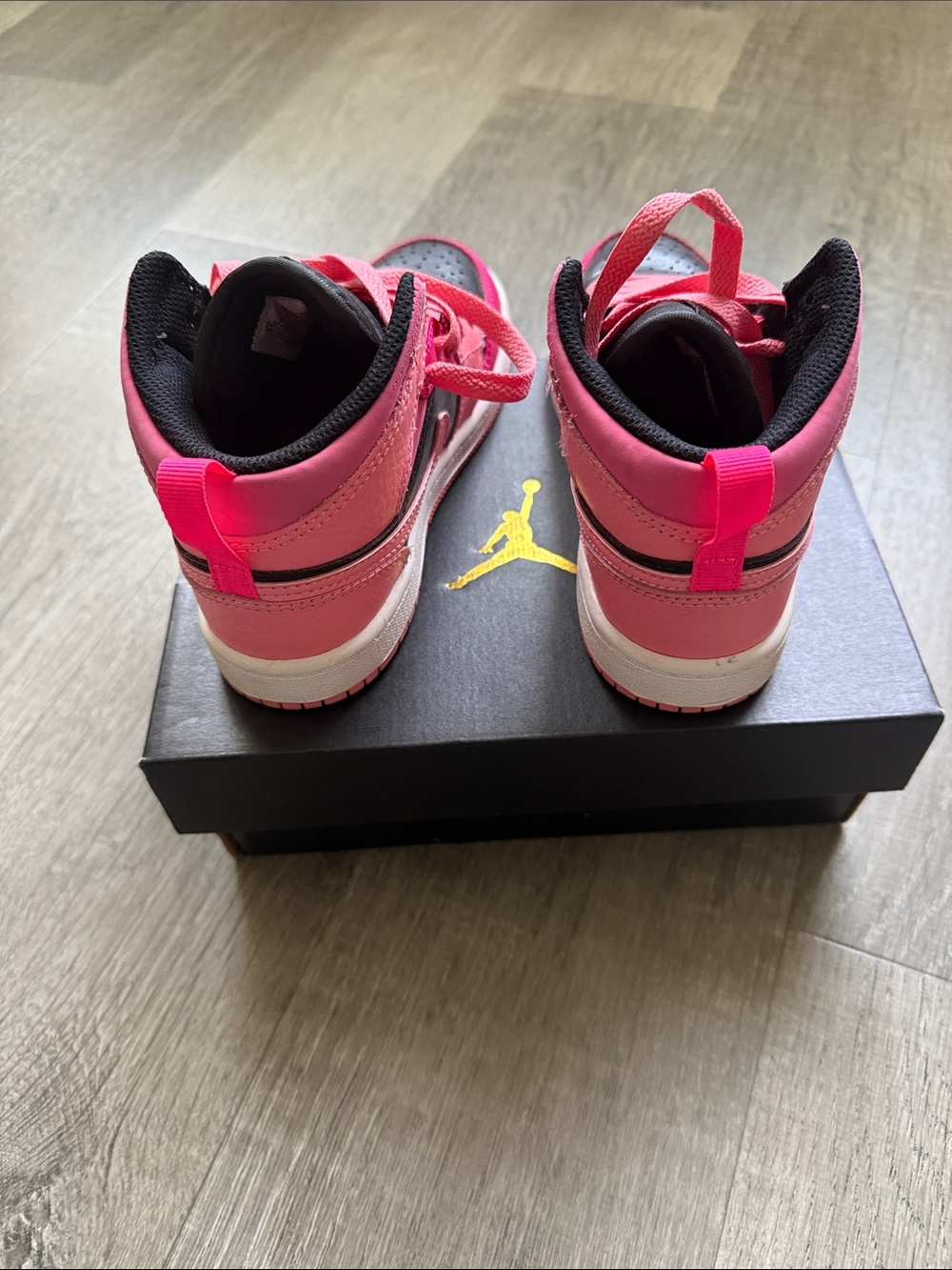 Nike Kids High-Top Sneakers in Pink and Black - Picture 2 of 5
